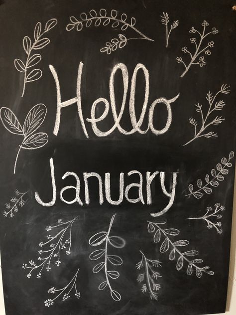 January Chalkboard Art, January Chalkboard Ideas, January Chalkboard, Chalk Calendar, January Sign, Spring Chalkboard Art, Spring Chalkboard, Chalkboard Art Quotes, Chalkboard Calendar