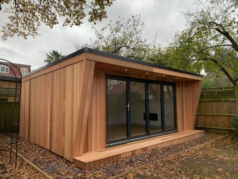 6m x 4m Insulated garden room by Hargreaves Garden Spaces-8 Exterior Cladding Options, Garden Office Ideas, Gym Shed, Contemporary Garden Rooms, Insulated Garden Room, Garden Room Ideas, The Garden Room, Garden Home Office, Garden Cabins