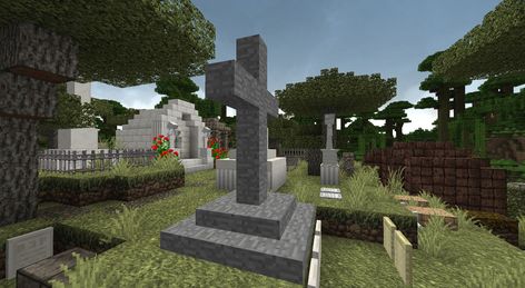 Minecraft Gravestone Design, Cemetery Minecraft Ideas, Graveyard Minecraft Ideas, Cemetary Minecraft, Minecraft Grave Ideas, Minecraft Tombstone, Minecraft Cemetery Ideas, Minecraft Gravestone, Minecraft Cemetery