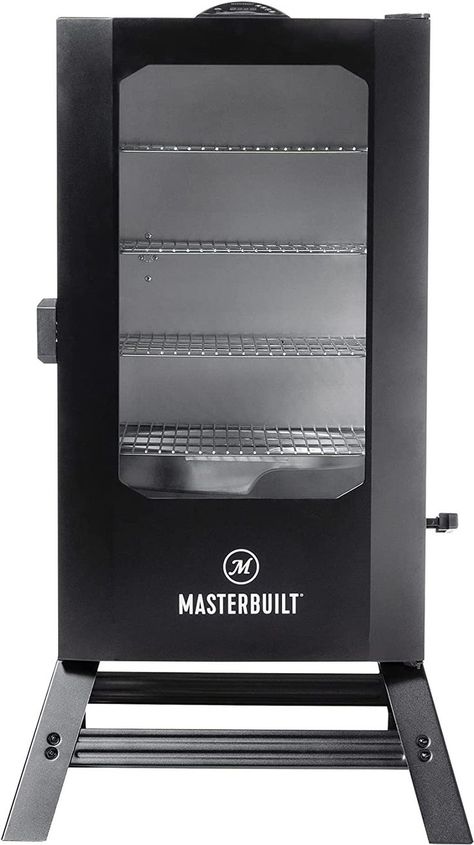 The Masterbuilt Digital Electric Smoker is perfect for the beginner or the pro. Simply plug this smoker in, set the digital controls, and it does the work! The patented side wood chip loader lets you experiment with flavor without opening the smoker door. Masterbuilt Smoker, Hamburger Dishes, Rack Of Ribs, Charcoal Smoker, Electric Smoker, Black Patio, Bbq Smoker, Outdoor Grills, Bbq Smokers