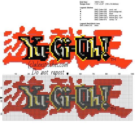 Yu Gi Oh logo free simple cross stitch pattern - free cross stitch patterns by Alex Free Cross Stitch Patterns, Doodle Frame, Pearl Beads Pattern, Art Perle, Simple Cross, Cross Stitch Cards, Simple Cross Stitch, Perler Beads Designs, Perler Bead Art