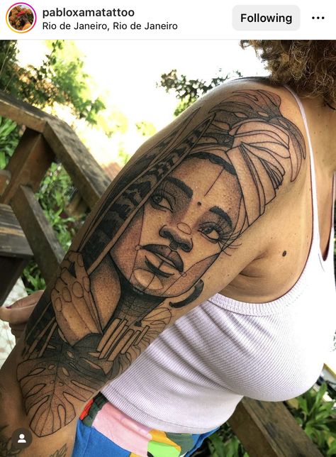 African Woman Tattoo, Tat Sleeve, African Queen Tattoo, African Sleeve Tattoo, African Tattoo, Black Art Tattoo, Full Leg Tattoos, Queen Tattoo, Temple Decor