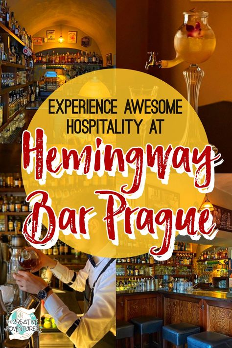 Experience Awesome Hospitality at Hemingway Bar in Prague | The Creative Adventurer Bars In Warsaw, 30 Anniversary, Prague Food, Viking Cruise, Vacation 2024, Europe 2024, Food Bars, European Travel Tips, Viking Cruises