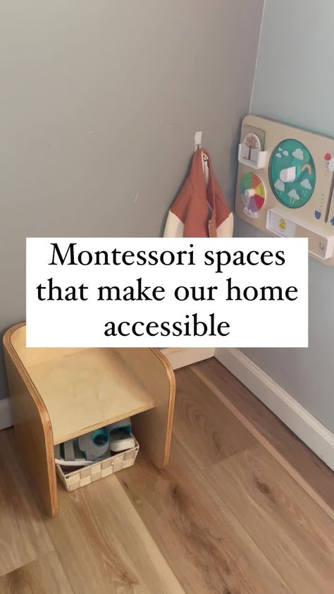 I get a lot of questions about the different spaces in our home that make independence possible, so I thought I’d share a roundup here of the main ones! We have the following spaces setup. Please know they will likely look different for every family, depending on the child’s needs as well as your space availability! I know we are fortunate to have as much space as we do. 🫶 1. Front entryway station - we’ve had some version of this area since L could crawl! It’s so helpful to have a designated spot for his things - it makes the rush to get out the door less stressful. 2. Toddler wardrobe - it’s nice to have his clothing options laid out clearly. He can choose from what’s out in the wardrobe! 3. Low kitchen cabinet/drawer - this one is a game changer. L grabs his own plates, cups, bowls, Montessori Entryway Ideas, Montessori Entrance, Entryway Station, Toddler Entryway, Montessori Entryway, Toddler Wardrobe, Toddler Toilet Seat, Toddler Toilet, Faucet Extender