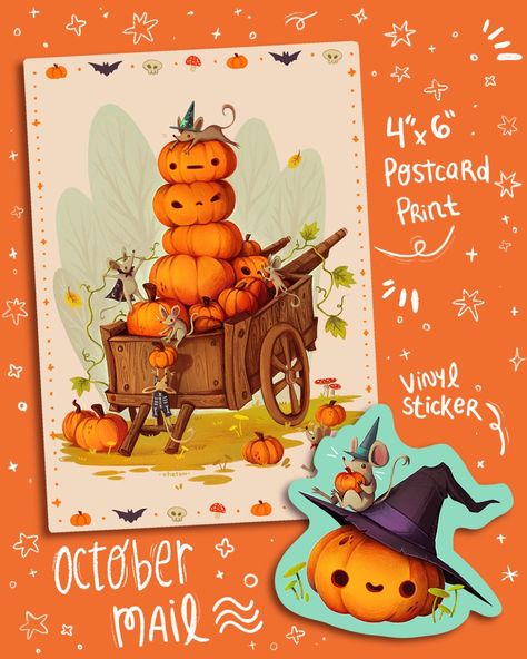 October Illustration, Magazine Design Cover, Cat Themed Birthday Party, Halloween Books For Kids, October Art, Characters Inspiration Drawing, Cute Cartoon Drawings, Graphic Inspiration, Handmade Books