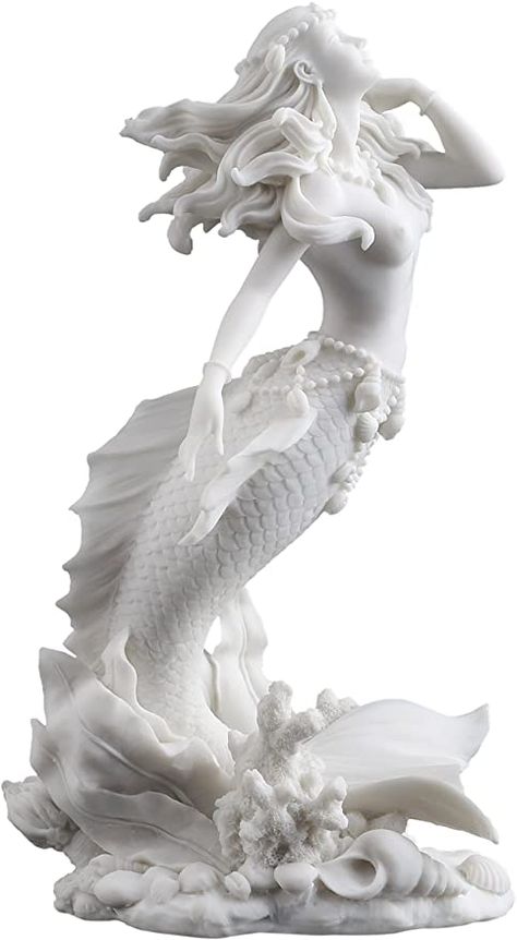 Ocean Castle, Mermaid On Rock, Mermaid Poses, Mermaid Sitting, Ethereal Core, Sea Maiden, Mermaid Sculpture, Large Mermaid, Mermaid Figurine