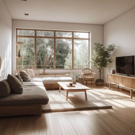 Japandi Small Living Room, Japandi Interiors Moodboard, Reading Corner Living Room, Salon Japandi, Muji Interior Design, Scandinavian Minimalist Interior, Japandi Style Interior Design, Muji Interior, Japandi Apartment