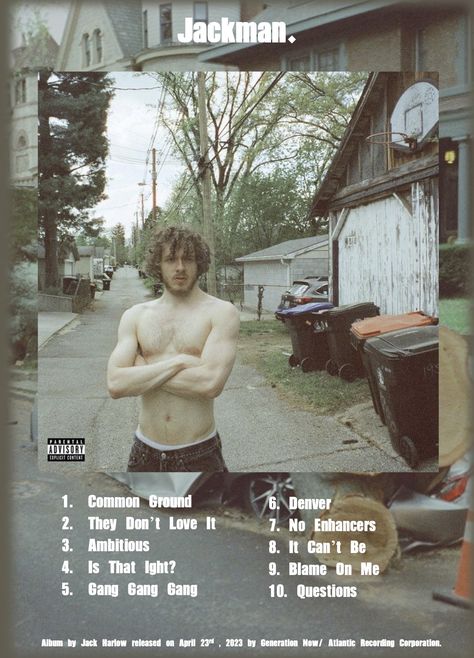 A poster for Jack Harlow's latest album! Created by me :) Jackman Album Cover, Jackman Jack Harlow, Jack Harlow Wallpaper Collage, Jack Harlow Album Cover, Jack Harlow Poster, Wall Album Covers, Jack Harlow Wallpaper, Best Music Taste, Happy Birthday Hot