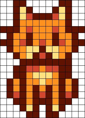 Stardew Valley Ginger Cat Perler Bead Pattern | Bead Sprites | Animals Fuse Bead Patterns Pearl Beads Pattern, Easy Perler Beads Ideas, Fuse Bead Patterns, Perler Bead Templates, Diy Perler Bead Crafts, Pixel Crochet, Pixel Art Grid, Pattern Maker, Kandi Patterns