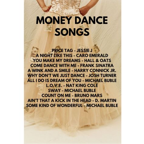 Wedding Money Dance Ideas, Money Dance Wedding Ideas, Money Dance Songs, Dollar Dance Songs, Dollar Dance Wedding, Money Dance Wedding, Wedding Money Dance, Dance Wedding Songs, Quince Dances