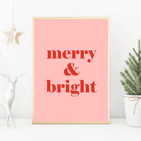 Red And Pink Christmas Decor, Pink And Red Christmas Decor, Merry And Bright Christmas Party, Red And Pink Christmas, Pink Red Christmas, Bright Christmas Decor, Christmas Bar Cart, Disco Christmas, Colourful Christmas