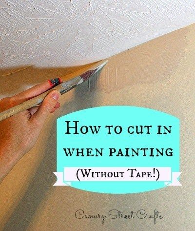 How To Cut In When Painting (without tape!) - Canary Street Crafts Painting Walls Tips, House Painting Tips, Paint Like A Pro, Tape Painting, Up House, Painting Trim, Diy Home Repair, Home Repairs, Painters Tape