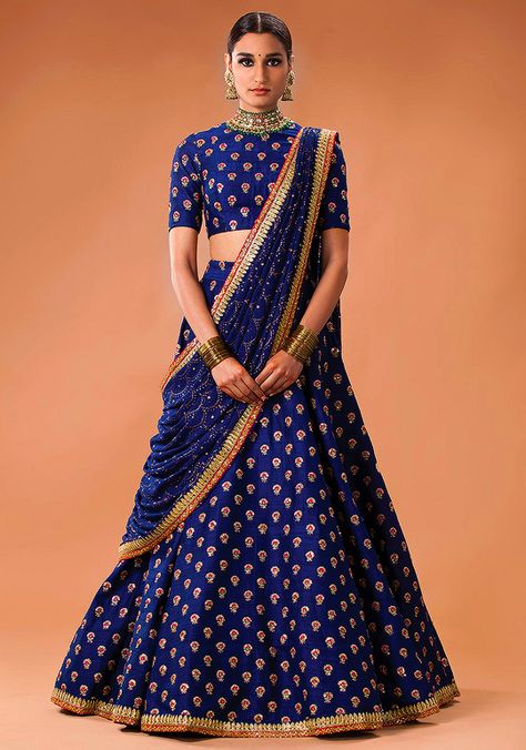 Sabyasachi Mukherjee Heritage Bridal 2016 Beautiful Lehengas, Choli Blouse Design, Sabyasachi Lehenga, Indian Outfits Lehenga, Choli Blouse, Lehnga Dress, Blue Lehenga, Half Saree Designs, Choli Designs