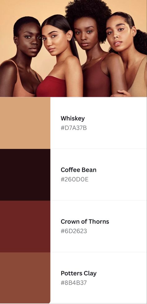 Shades Of Melanin Party Decor, Melanin Color Palette, Color Palette For Skin Tone, Melanin Skin, Skin Color Palette, Olive Skin, Brown Skin, Skin Color, Color Palettes