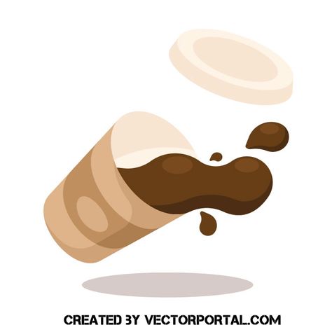 Spilled coffee Coffee Splash Illustration, Spilled Coffee Illustration, Spilled Coffee Drawing, Coffee Spill Art, Bosses Office, Coffee Illustrations, Coffee Cup Drawing, Coffee Tattoo, Food Kiosk