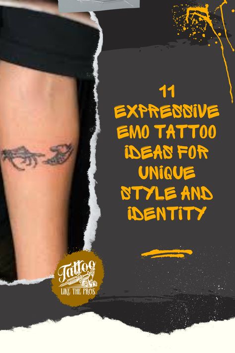 Expressive emo tattoo ideas Small Metal Tattoo, Pon And Zi Tattoo, Tattoo Ideas Emo, Emo Tattoo Ideas, Emo Tattoos, Metal Tattoo, Unique Ideas, Ink Tattoo, Tattoo Ideas