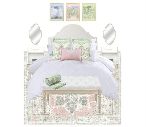 Pink Green Bedroom, Pink Green Bedrooms, Blue Green Bedrooms, Laura Park, Inspired Bedroom, Design Boards, Green Bedroom, Happy Things, Bedroom Green