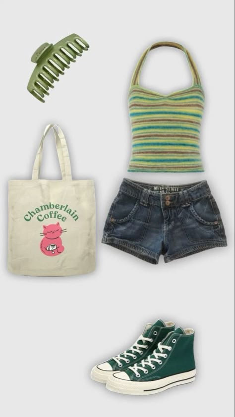 Cute Summer Outfits Y2k, Outfit Boards Summer, Outfit Ideas Summer Y2k, Summer Fits 2024, Dream Clothes Summer, Summer Converse Outfit, Summer 80s Outfits, Slasher Summer Outfits, 90s Summer Outfits Aesthetic