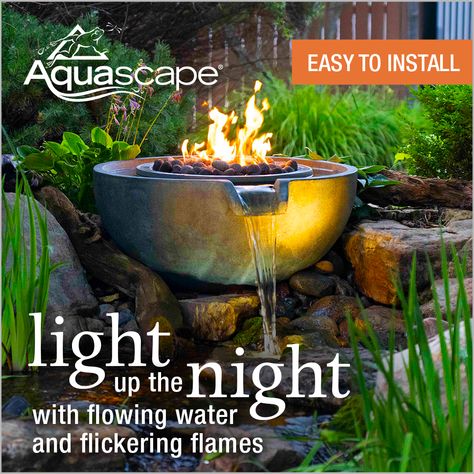 Water Feature Lighting, Pond Pumps, Stone Fire Pit, Fire And Water, Waterfall Features, Outdoor Fountain, Backyard Paradise, Fountains Outdoor, Ponds Backyard