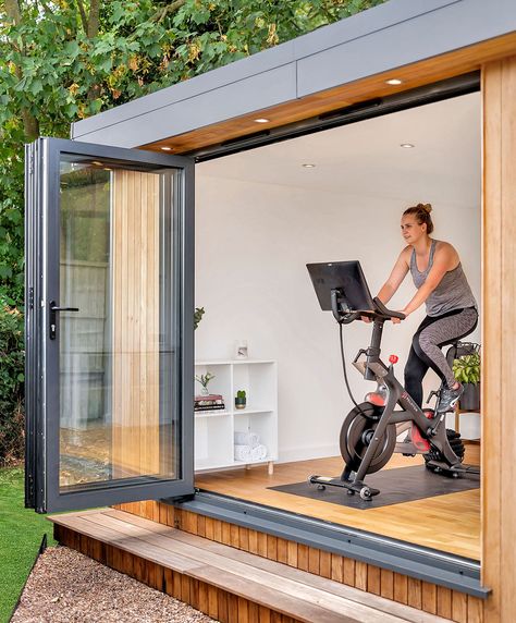 Your Premium, Personalised Garden Gym Garden Room Gym Ideas, Garden Gym Room, Garden Room Gym, Home Gym Layout, Garden Gym, Hot Tub Deck, Room Gym, Workout Room, Local Gym