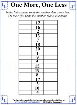 One More One Less - Three Column Worksheet One More One Less Worksheet Kindergarten, One Less One More Kindergarten, One More One Less Worksheet Grade 1, Adding Three Numbers First Grade, One More One Less Worksheet, Adding 3 Numbers First Grade, Aba Worksheets, One Less One More, Activities For 1st Graders