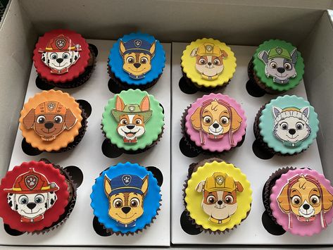 Paw Patrol Birthday Cupcakes, Paw Patrol Mini Cake, Paw Patrol Cake And Cupcakes, Chase Paw Patrol Cupcakes, Paw Patrol Cupcakes Ideas, Paw Patrol Cupcake Cake, Cupcake Cake Paw Patrol, Paw Patrol Cake Ideas, Cupcakes Paw Patrol