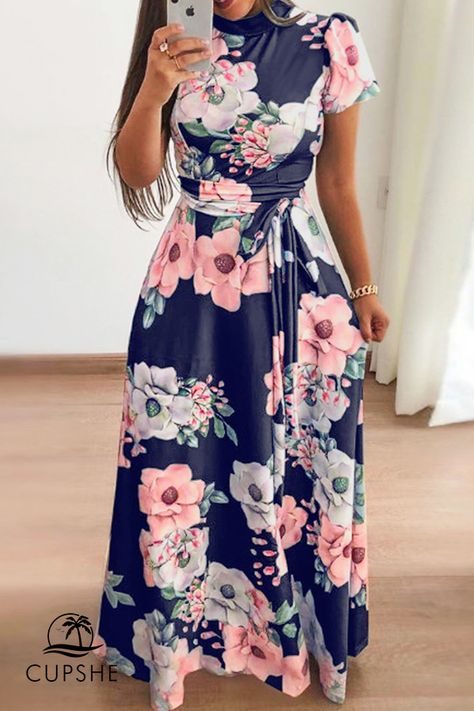 Valentino Wedding Dress, Women Dresses Casual Summer, Spring Maxi Dress, Flower Print Dress, Floral Print Maxi Dress, Long Sleeve Short Dress, Floral Print Maxi, Turtle Neck Dress, Long Sleeve Maxi