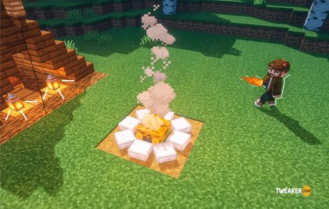 Bonfire Minecraft, Minecraft Bonfire, Campfire Minecraft Ideas, Campfire Minecraft, Minecraft Things, Things To Know, Campfire, Picnic Blanket, Click Here