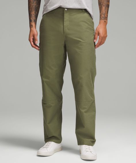 Prioritize comfort. Four-way stretch fabric and a ventilated gusset make these carpenter pants a hardworking go-to. Designed for Casual. Roomy fit through glutes and thighs:Intended to sit at ankle for 32"-34" inseam. Hand pockets with hidden phone sleeve. Thigh pocket and back pockets with secure snap closures. Fly front with internal drawcord. Darts for added knee articulation. Ventilated gusset for mobility and thermal comfort. Abrasion-Resistant, UtilitechTM Fabric. Jumper Short, Carpenter Pants, Michelle Yeoh, Thermal Comfort, Back Women, Pants Straight, Mens Trousers, Bottom Clothes, Lululemon Athletica