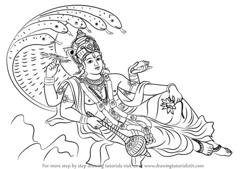 Learn How to Draw Lord Vishnu (Hinduism) Step by Step : Drawing Tutorials Ram Hanuman Sketch, Ganesh Drawings, Hindu God Drawing, Rama Navami, God Drawing, Lord Shiva Sketch, Shiva Sketch, Ram Hanuman, God Pics