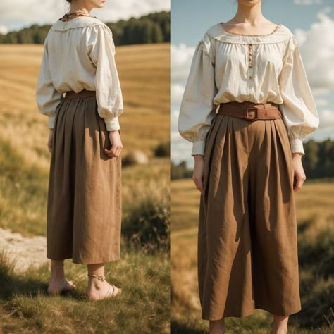 Fantasy Outfits Peasant, Renisance Festival Outfit Plus Size, Kitchen Witch Fashion, Midevil Peasant Clothes, Historybounding Medieval, Fantasy Peasant Outfit, Midevil Inspired Modern Outfits, Modern Medival Outfits Woman, Gender Neutral Ren Faire Outfit