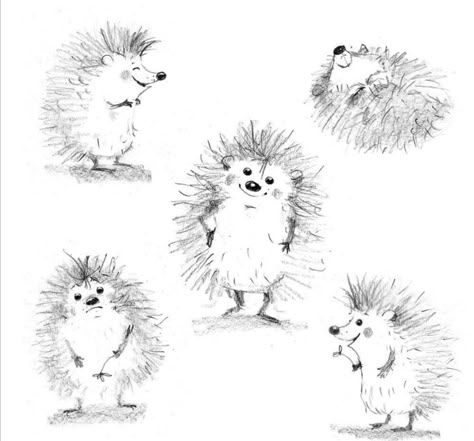 Hedgehog Drawing Simple, Maus Illustration, Hedgehog Drawing, Hedgehog Illustration, Illustrator Character, Sketches Doodles, Character Design Sketches, Hedgehog Art, Character Designer