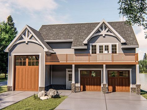 050G-0096: Carriage House Plan with 2 Bedrooms, Drive-Thru RV Bay and Double Garage House Plans With Rv Garage, Apartment Garage, Garage Apartment Plan, Plan Garage, Wood Garage, Carriage House Plans, Rv Garage, Garage Apartment Plans, Craftsman Exterior