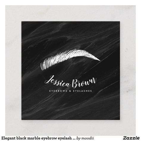 Brow Salon Ideas, White Marble Background, Brown Eyebrows, Mobile Beauty, Business Cards Layout, Beauty Business Cards, Square Business Cards, Gold Business Card, Gold Typography