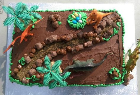 9 Of The Best Easy Dinosaur Cakes Kids Will Love Easy Dinosaur Cake, Dinosaur Cupcake Cake, Jurassic World Cake, Dinosaur Cakes, Volcano Cake, Savory Cakes, Dinosaur Cupcakes, Dino Cake, Dinosaur Birthday Cakes