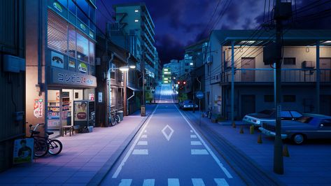 Environment Projects, Chill Wallpaper, Street Background, Tokyo Streets, Tokyo Anime, Pixel Art Background, Amoled Wallpapers, Tokyo Night, Anime City