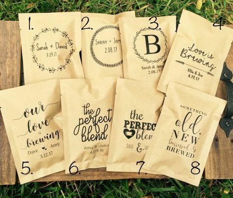 Personalized Wedding Favors Complete Coffee Bean Bags The | Etsy Coffee Souvenir Wedding, Coffee Wedding Favor, Coffee Wedding Favors, Coffee Favors, Coffee Bean Bags, Personalized Baby Shower Favors, Coffee Wedding, Fair Trade Coffee, Bridal Favors