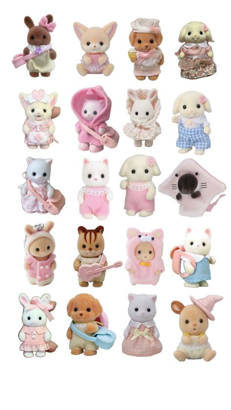 Aesthetic Sanrio Stickers, Sanrio Sylvanian Families, Calico Critter Stickers, Sylvanian Families Wallpaper Laptop, Calico Critters Stickers, Calico Critters Drawing, Calico Critters Icon, Calico Critters Aesthetic, Critters 3