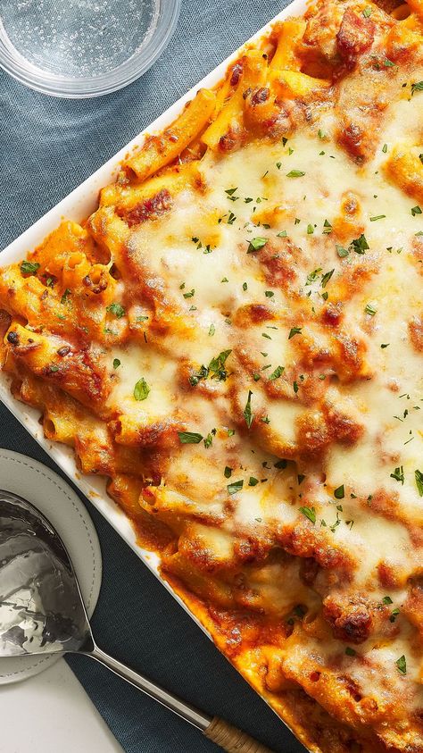 Southern Living Baked Ziti, Joanna Gaines Pink Baked Ziti, Ziti Lasagna Bake, Small Batch Baked Ziti, Ina Garten Baked Ziti, Joanna Gaines Baked Ziti, Oven Baked Ziti Easy Recipes, Ziti Casserole Baked, No Meat Baked Ziti