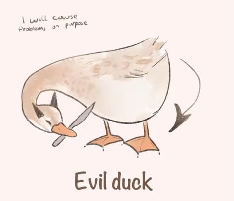 Evil Duck, Duck Drawing, Rubber Duckies, Rubber Ducky, Frogs, Animal Art, Doodles, Kitty, Drawings