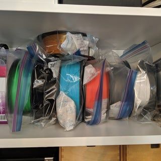 How to Store 3D Printing Filament : 5 Steps (with Pictures) - Instructables 3d Printer Storage Ideas, 3d Printer Filament Storage, 3d Printer Organization, Filament Storage, Printer Storage, Vacuum Machine, 3d Printer Filament, Gel Pack, Slip And Slide