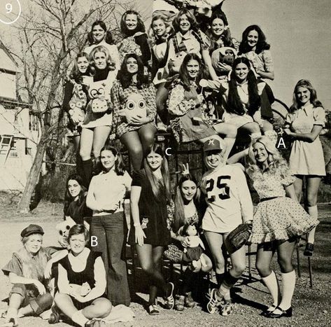 Let's Play 'Spot the Wallflower': 1970s Yearbook Group-Photo Analysis - Flashbak 1970s Yearbook, Photo Analysis, College Guys, Miss Perfect, Don Draper, Girl D, Tough Cookie, Prom Queens, Playboy Playmates