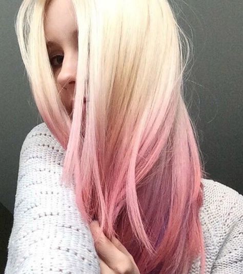 Blonde Pink Balayage, Dark Hair Dye, Pink Ombre Hair, Blonde Pink, Pink Blonde Hair, Hair Blond, Dyed Red Hair, Blonde With Pink, Super Hair