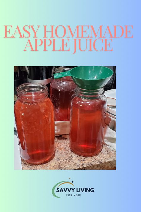 Make your own homemade apple juice with this super easy method that will save you time, money, and effort during your apple harvest! Homemade Apple Juice, Apple Juice Recipe, Rolled Sugar Cookie Recipe, Homemade Juice, Healthy Recipes Easy Snacks, Blackberry Jam, Pickle Juice, Fixer Upper Style, Carrot Juice