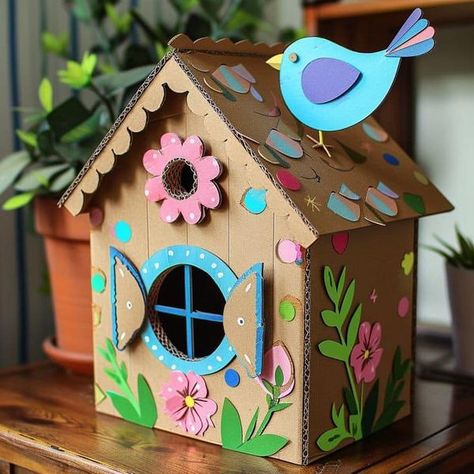 House Craft Ideas, Diy Birdhouse, Clown Crafts, Crafts By Season, Princess Crafts, Birdhouse Craft, House Craft, Easy Art For Kids, Craft Ideas For Kids