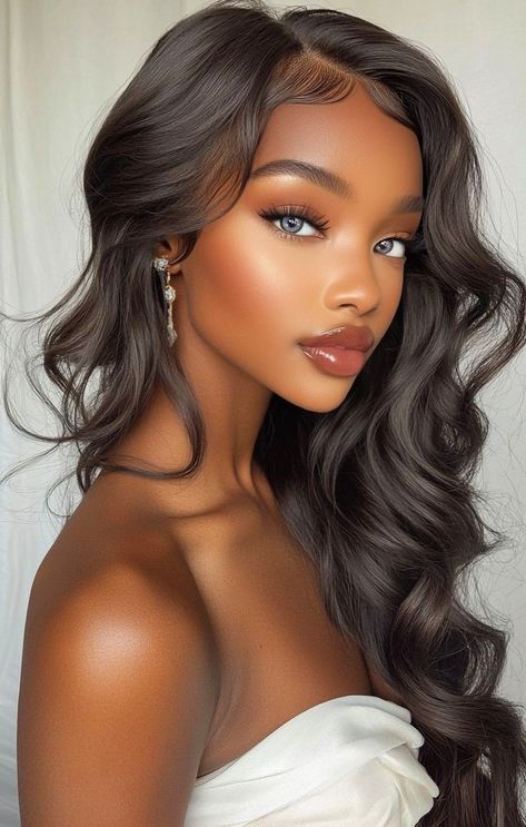 Soft Bridal Curls, Prom Hair For Black Women, Hair Goals Aesthetic, Loose Hairstyle, Black Woman Portrait, Textured Curls, Prom Hairstyle Ideas, 2 Hairstyles, Goals Vision Board