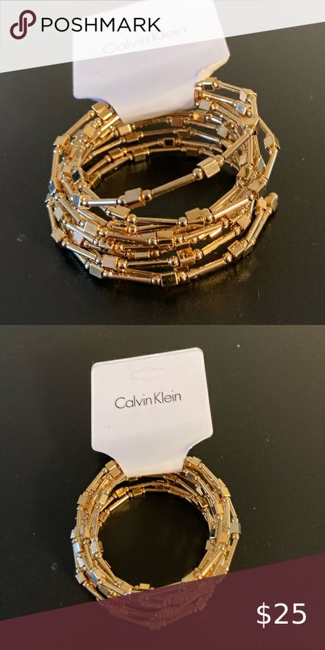 Calvin Klein bracelet. Flexible to adjust to different size wrists. Golden wire Calvin Klein Bracelet, Lots Of Jewelry, Calvin Klein Jewelry, Heart Sign, Calvin Klein, Bracelet, Plus Fashion, Fashion Tips, Fashion Trends