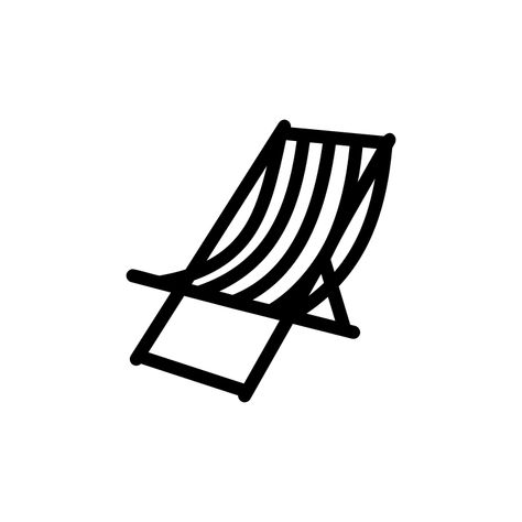 Beach Chair Drawing, Silly Tattoos, Chair Tattoo, Chair Icon, Summer Chairs, Beach Vector, Chair Drawing, Beach Lifeguard, Lawn Furniture