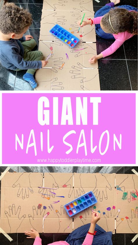 Giant Nail Salon, Indoor Kids Activities, Craft Summer, Babysitting Activities, Indoor Kids, Daycare Activities, Indoor Activities For Kids, Rainy Day Activities, Toddler Learning Activities