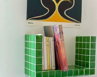 Tile Shelf, Wall Bedside Table, Cube Side Table, Shelf Diy, Tile Furniture, Recycled Tile, Tile Table, Estantes Flotantes, Floating Wall